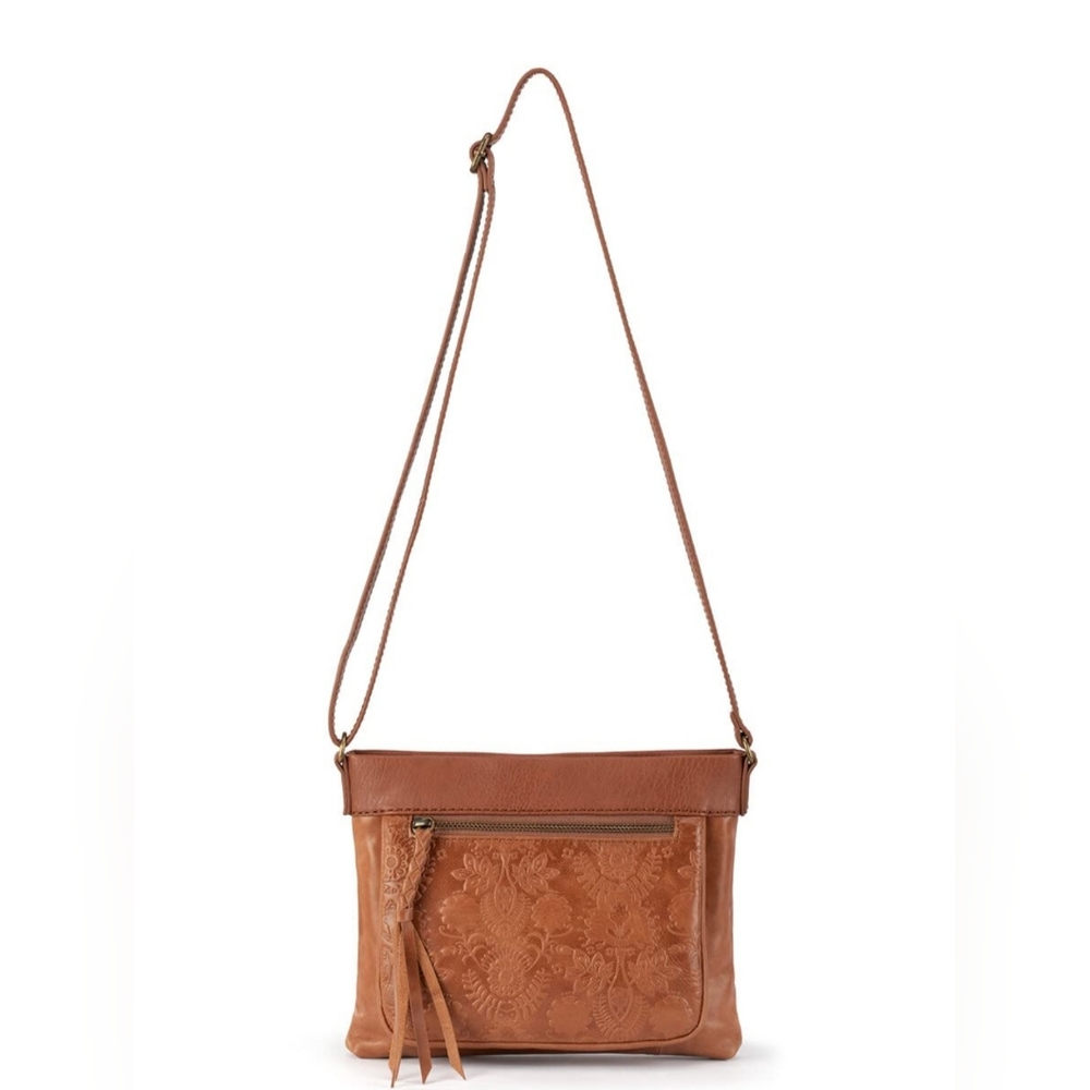 The Sak Tan Crossbody Leather Bag with Classic Design